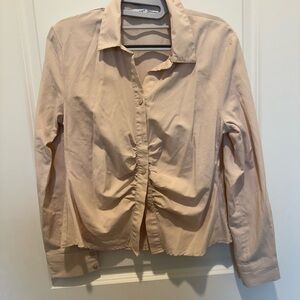 Beige Long Sleeve Button-Up Shirt